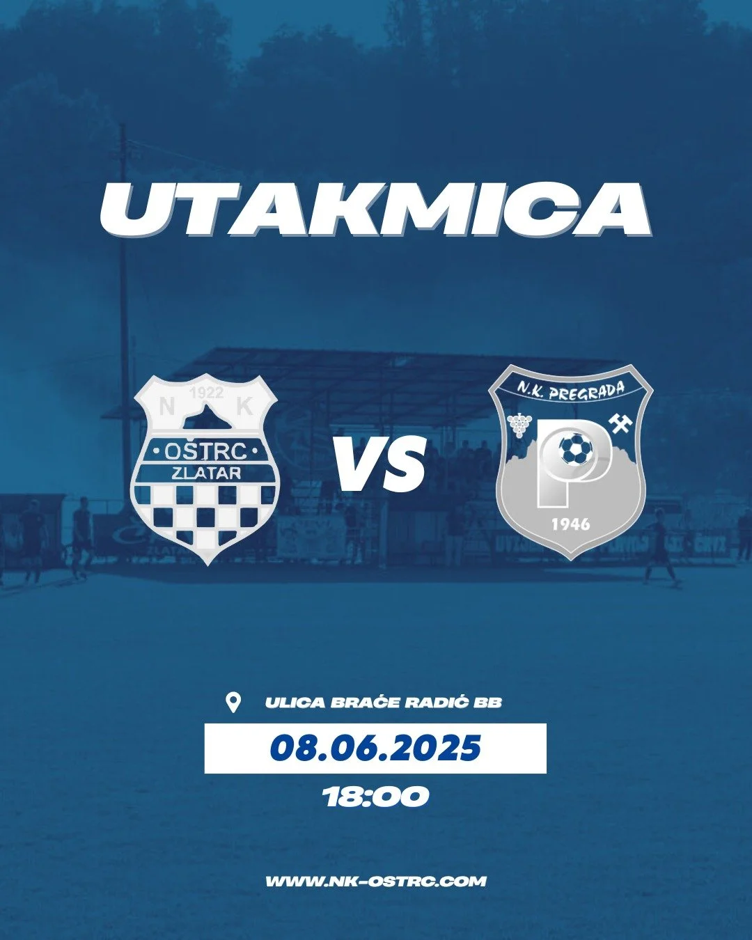 📣 Zadnje kolo pred na&scaron;om publikom! ⚽️

U nedjelju, 8.6. u 18:00 sati, na domaćem terenu dočekujemo ekipu NK Pregrada u posljednjem kolu sezone!

Jo&scaron; jednom svi zajedno &ndash; igrači na terenu, navijači na tribinama. Dajmo sve od sebe 