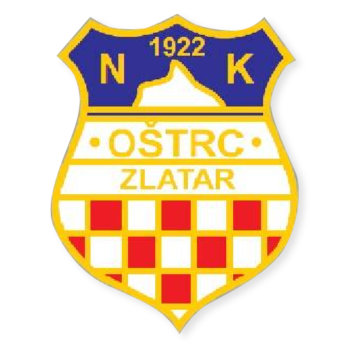 Sports team logo featuring yellow, red, white, blue, and gold colors with the year 1922 and the text 'NK OŠTRC ZLATAR'.