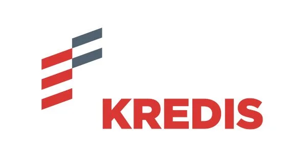 KREDIS logo with stylized 'K' and text in red.