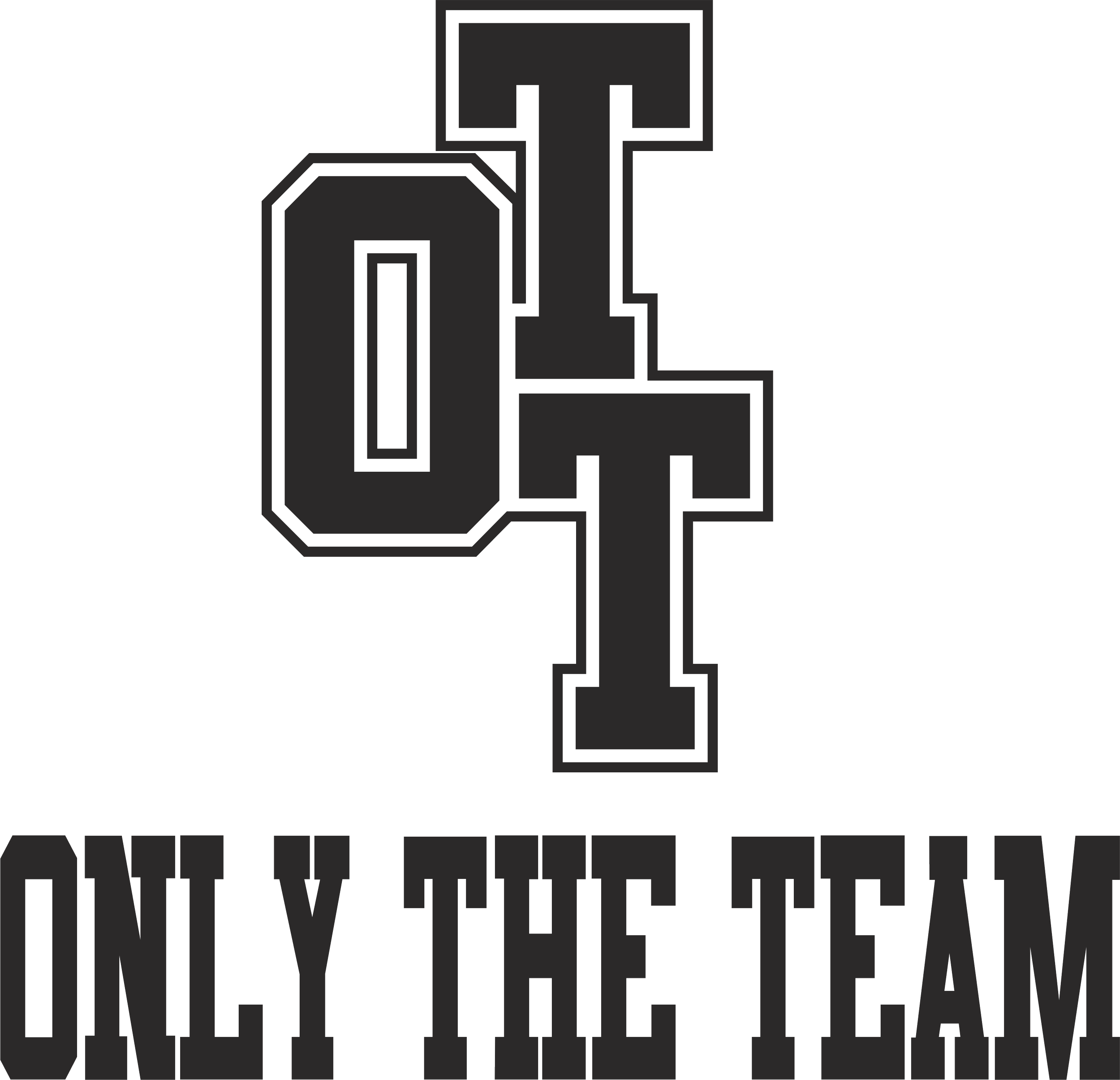 Bold black and white logo featuring a large letter 'O' intertwined with a letter 'T,' with the phrase 'ONLY THE TEAM' in bold capital letters below.