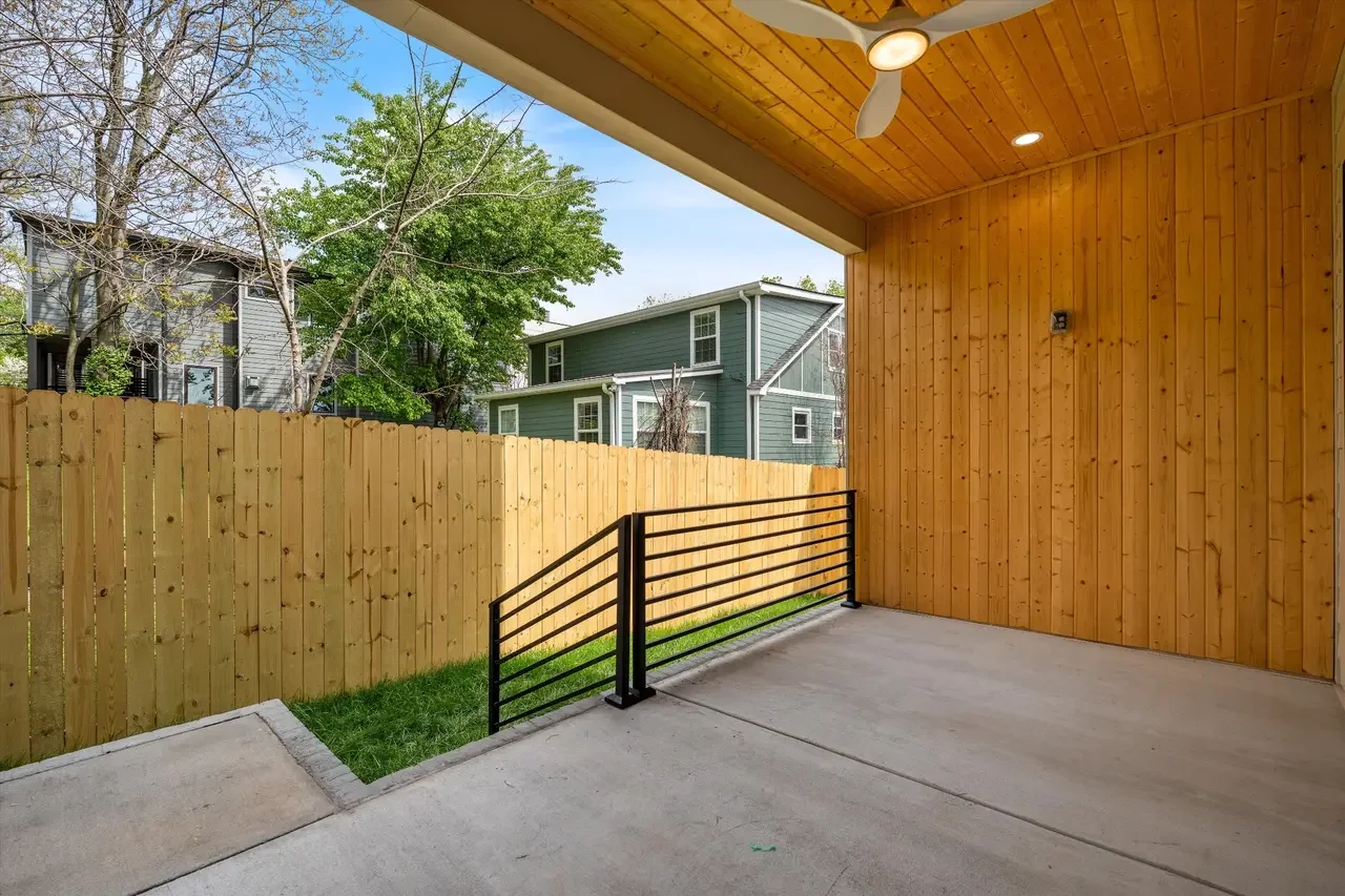 Tongue and groove ceiling and privacy wall