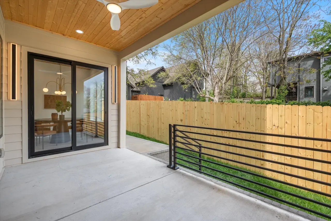 Back porch custom iron handrails