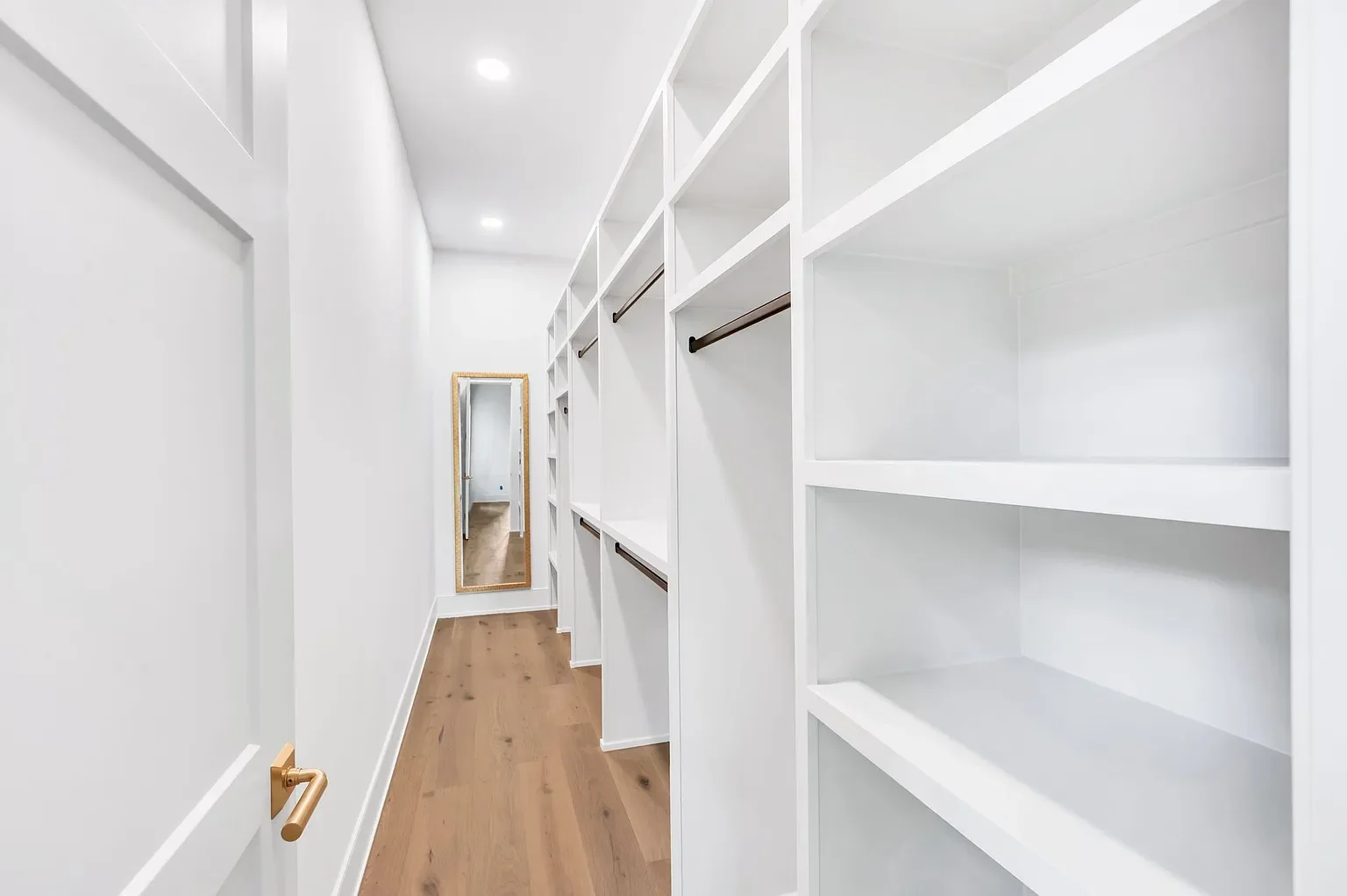 His primary custom closet carpentry