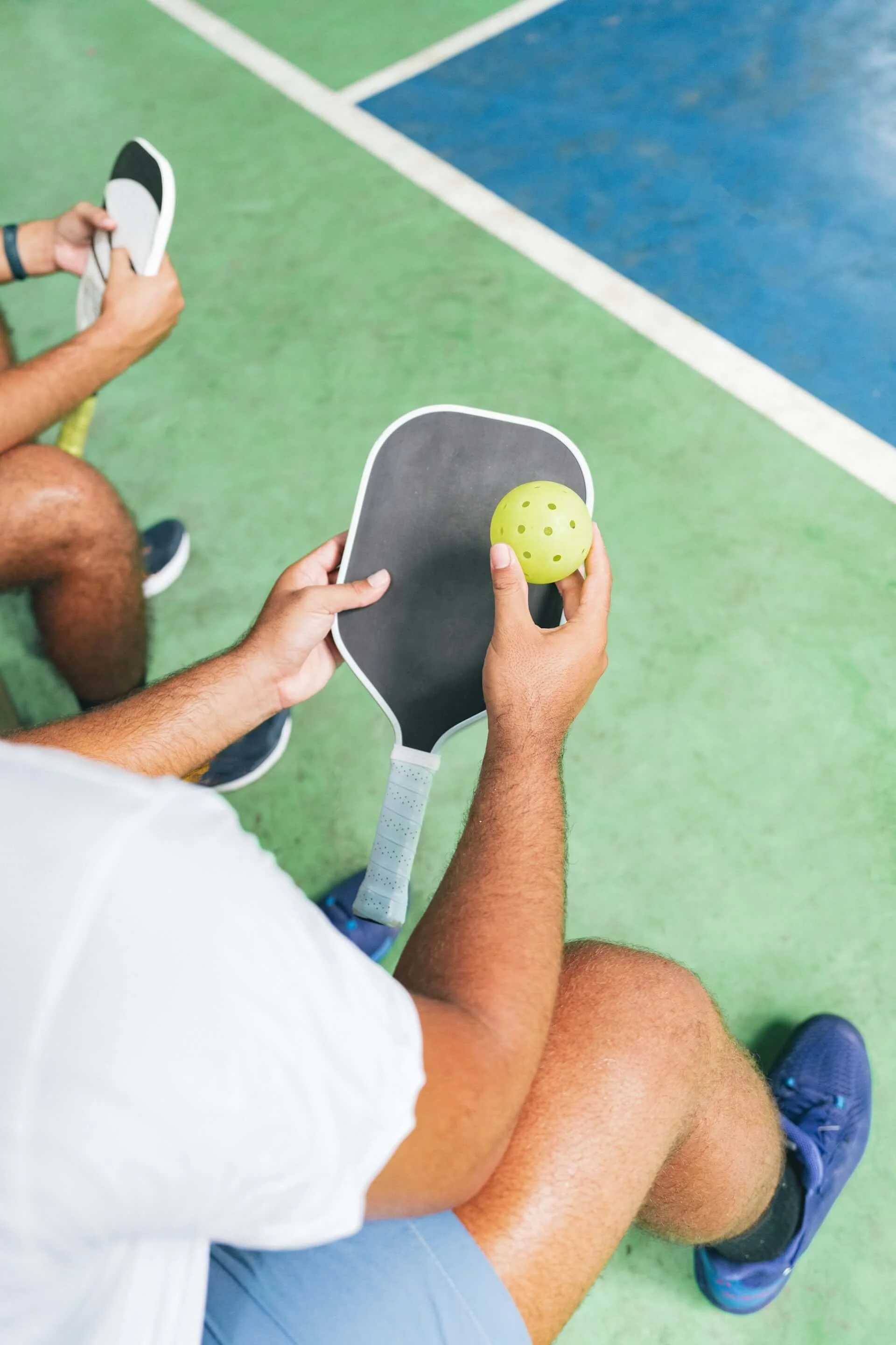 pickleball players on court