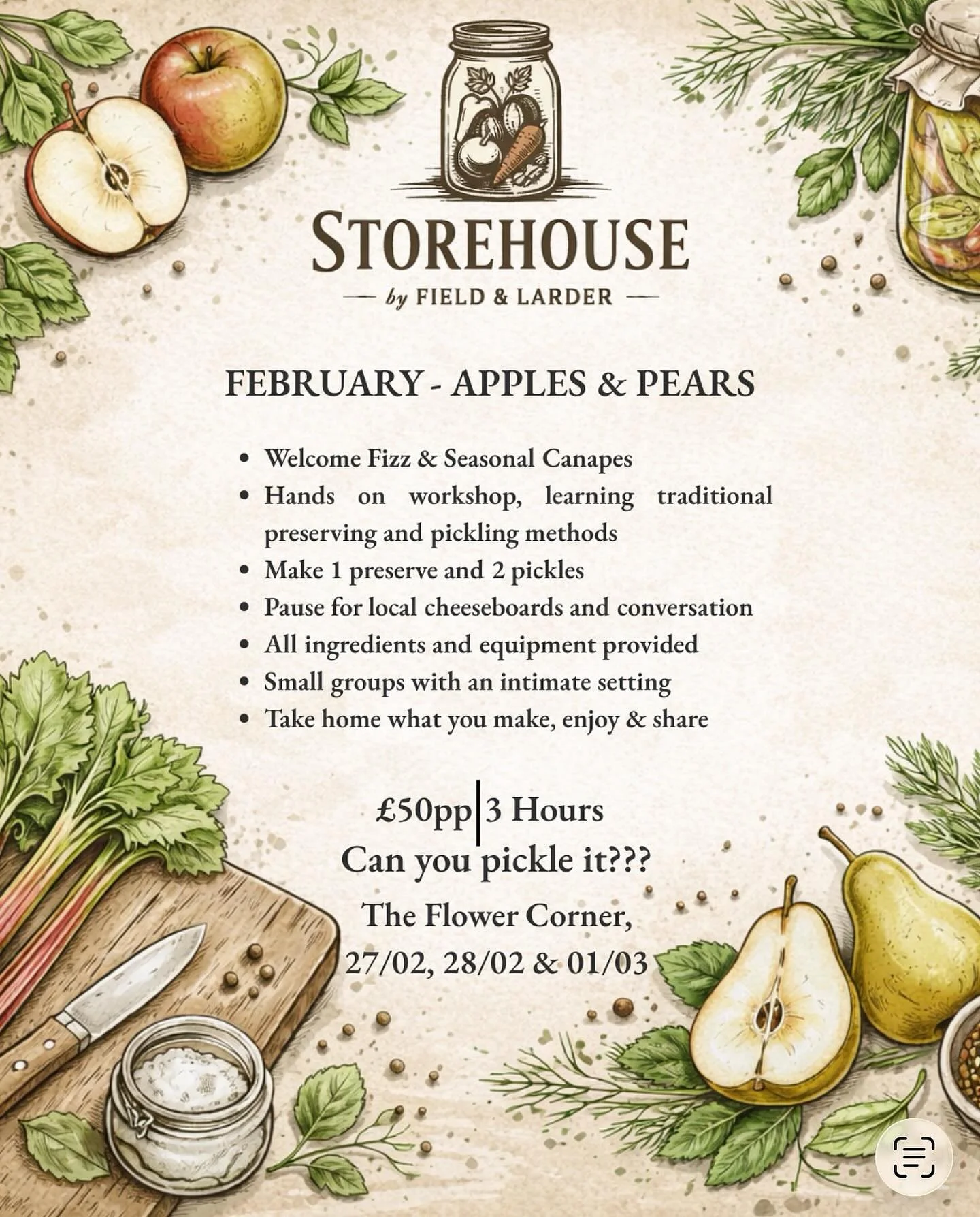 A closer look at what a @storehouseleicester workshop includes.

Thoughtfully planned, seasonally styled, and designed to be hands-on. Each workshop brings together practical cooking, shared tasting, and the quiet pleasure of learning something new &