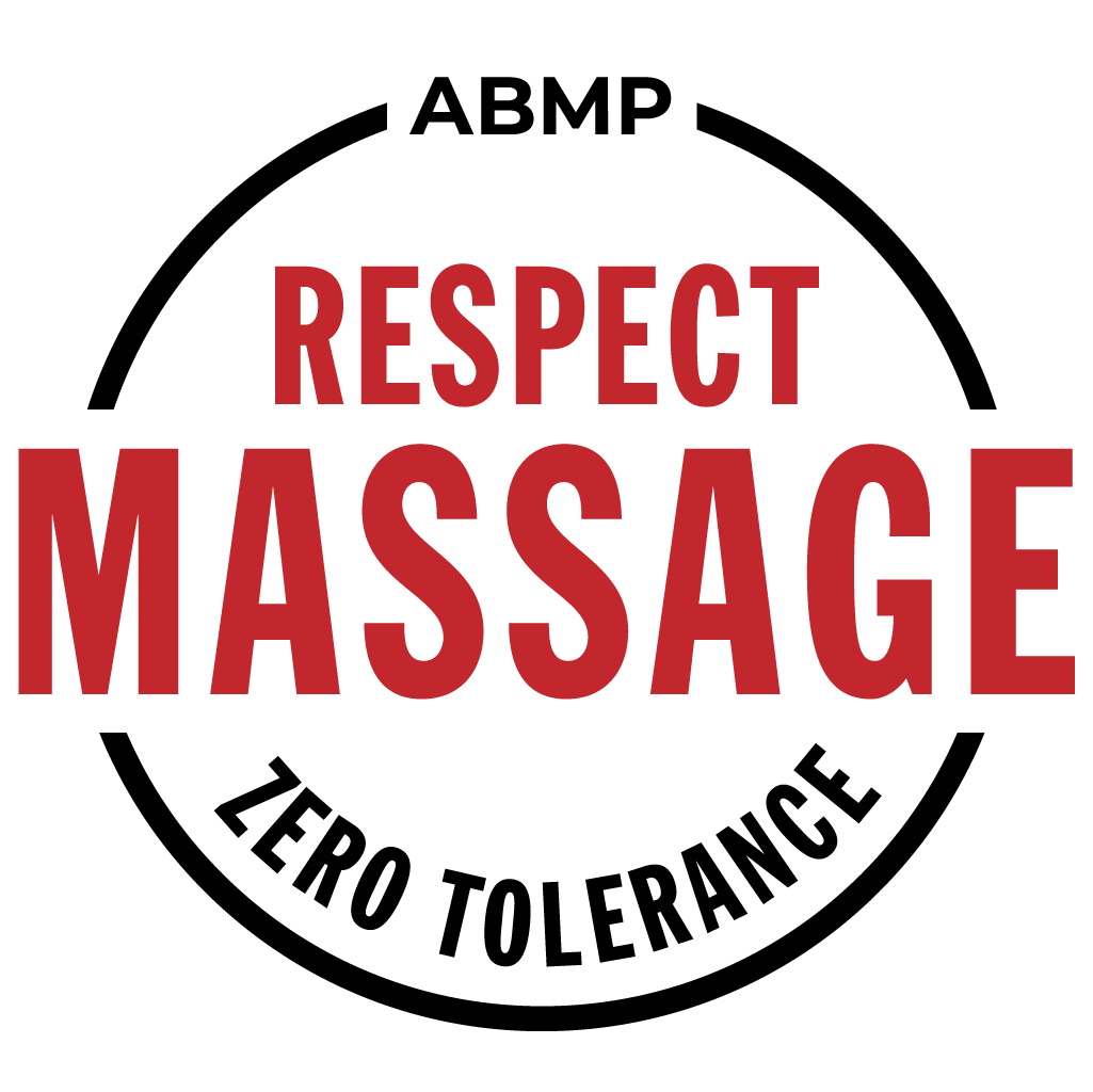 Respect Massage written in red font on a black background.