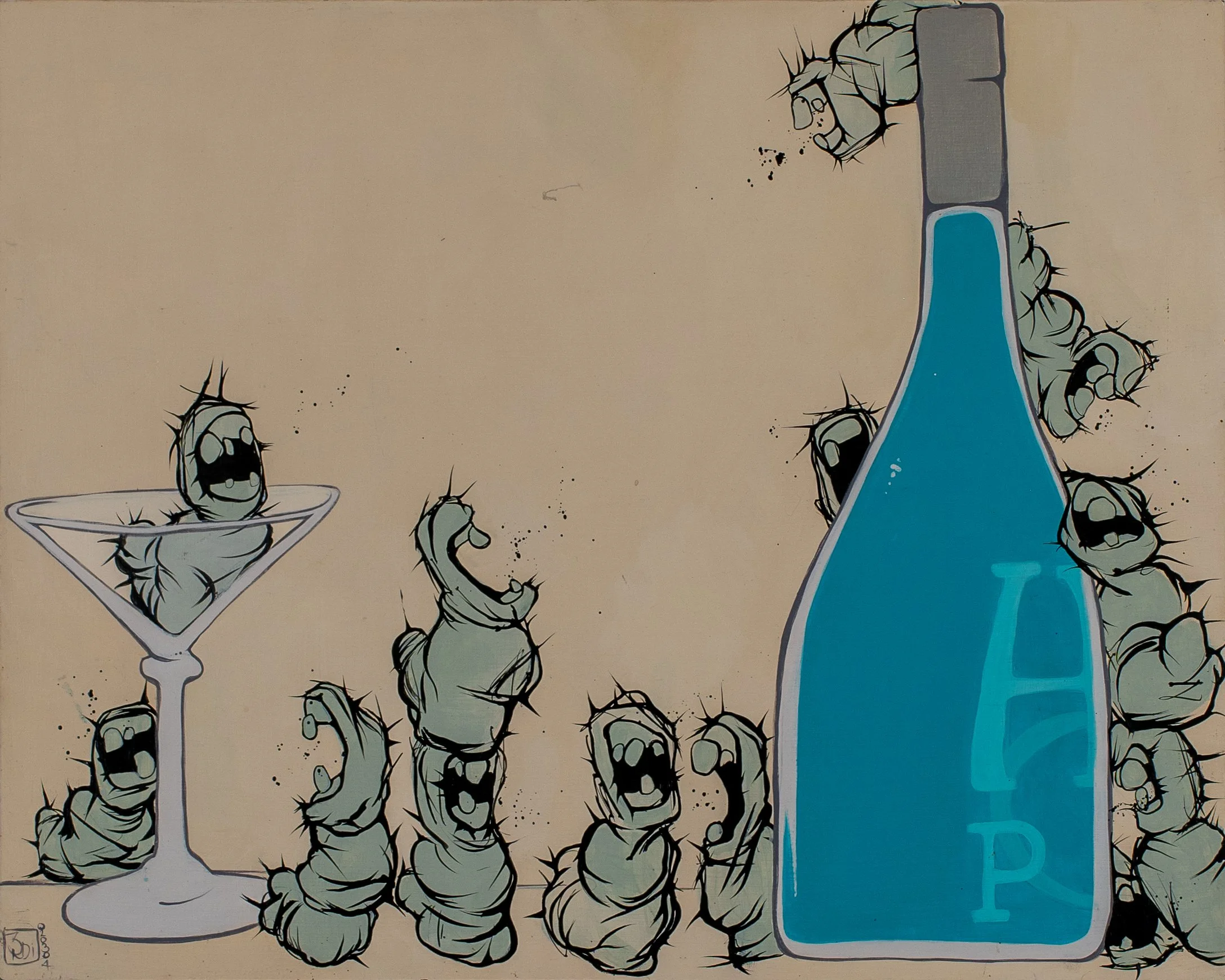The W.O.I.M.S. try to drink hypnotic Apricots (quadriptych)