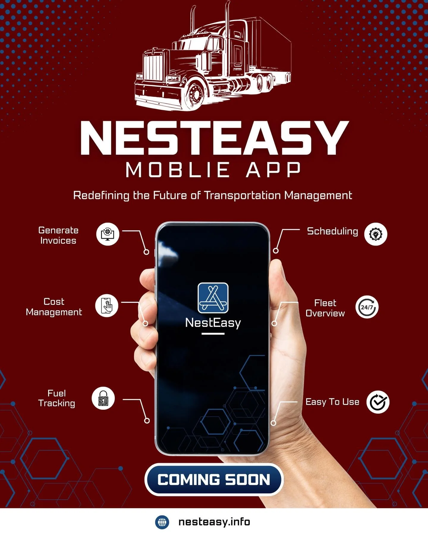The NestEasy App is almost here &mdash; smarter tools, smoother workflows, and full control of your fleet from your device. 

#redefiningtransportation #trucking #truckingindustry #backofficesupport