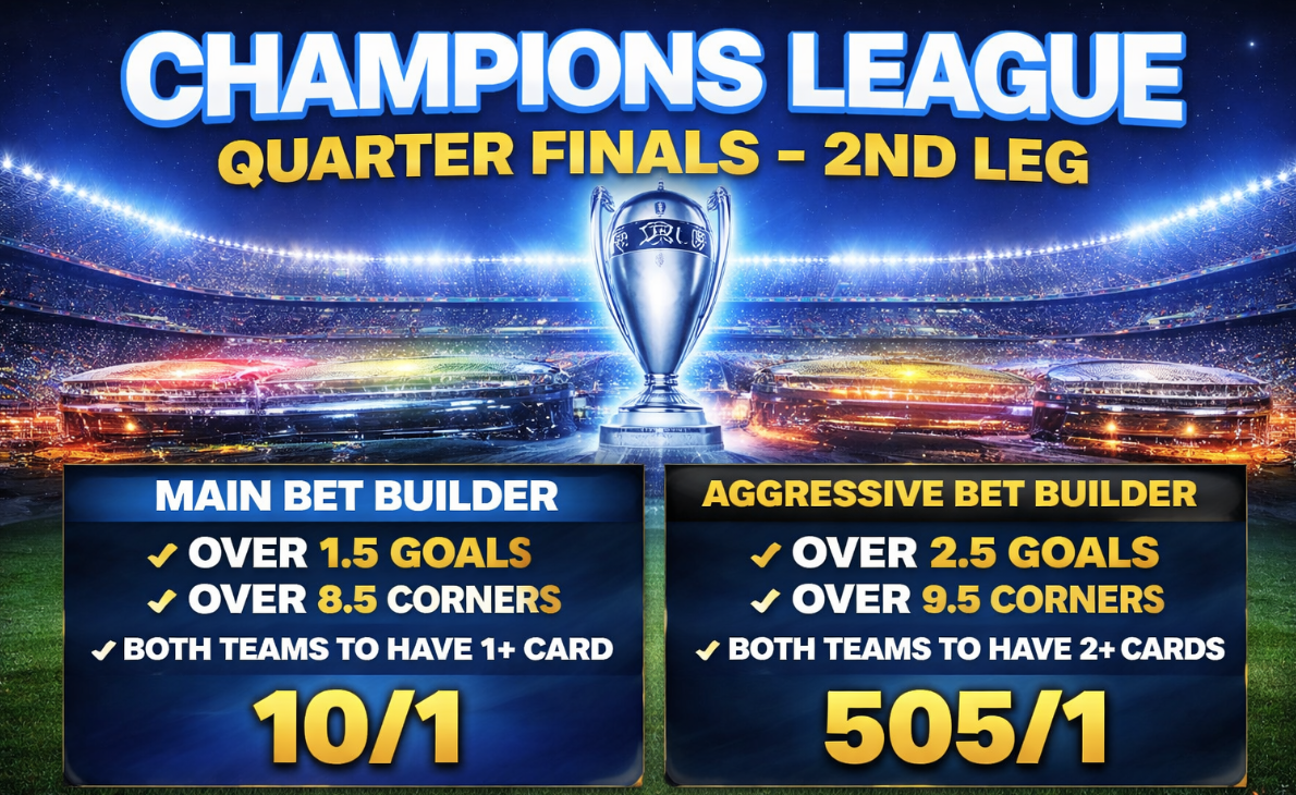 CHAMPIONS LEAGUE QUARTER FINALS – 2ND LEG BETTING PREVIEW