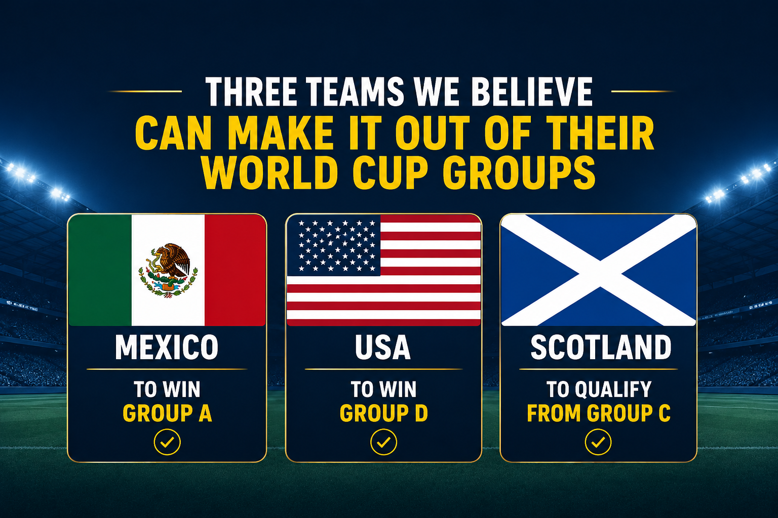 Three Teams We Believe Can Make It Out of Their World Cup Groups