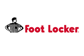 Foot Locker logo featuring a man with hands on hips and the words 'Foot Locker' in red.