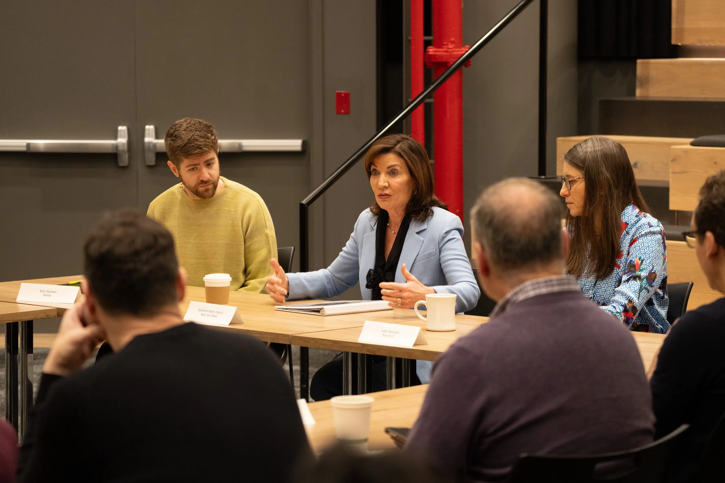 New York State Governor Kathy Hochul meets with Tech:NYC board members.