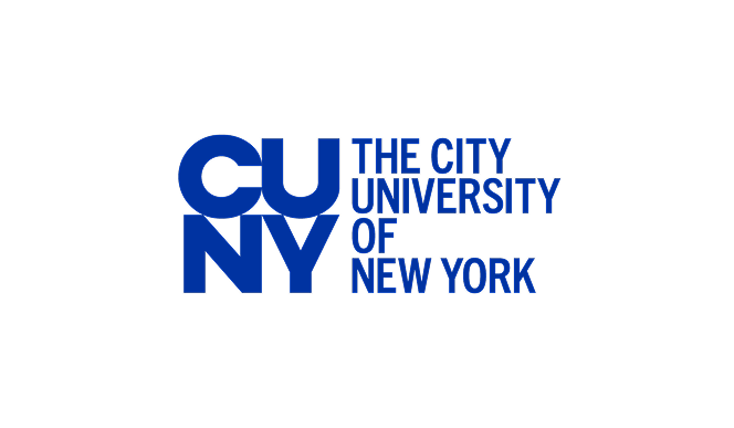 The logo of City University of New York (CUNY), with words 'The City University of New York' and initials 'CUNY' in blue.