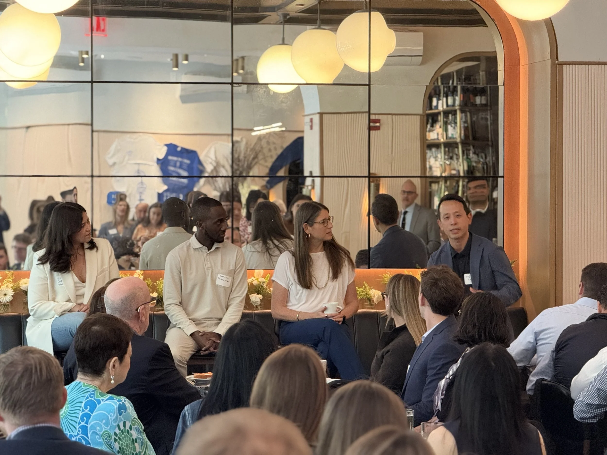 Julie Samuels speaks on a "fintech in NYC" panel during New York Tech Week.