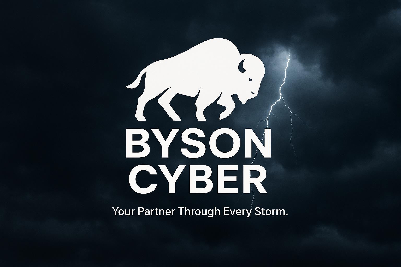 Bison guiding through a storm, symbolizing cybersecurity risk reduction