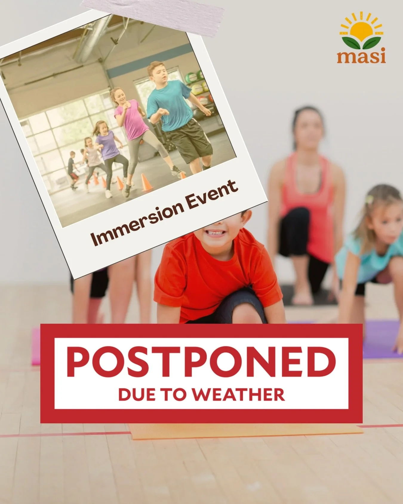 Out of an abundance of caution due to weather, we&rsquo;ve decided to postpone this weekend&rsquo;s event. While we were so looking forward to gathering, the safety of our families always comes first. 

Registered families will receive details direct