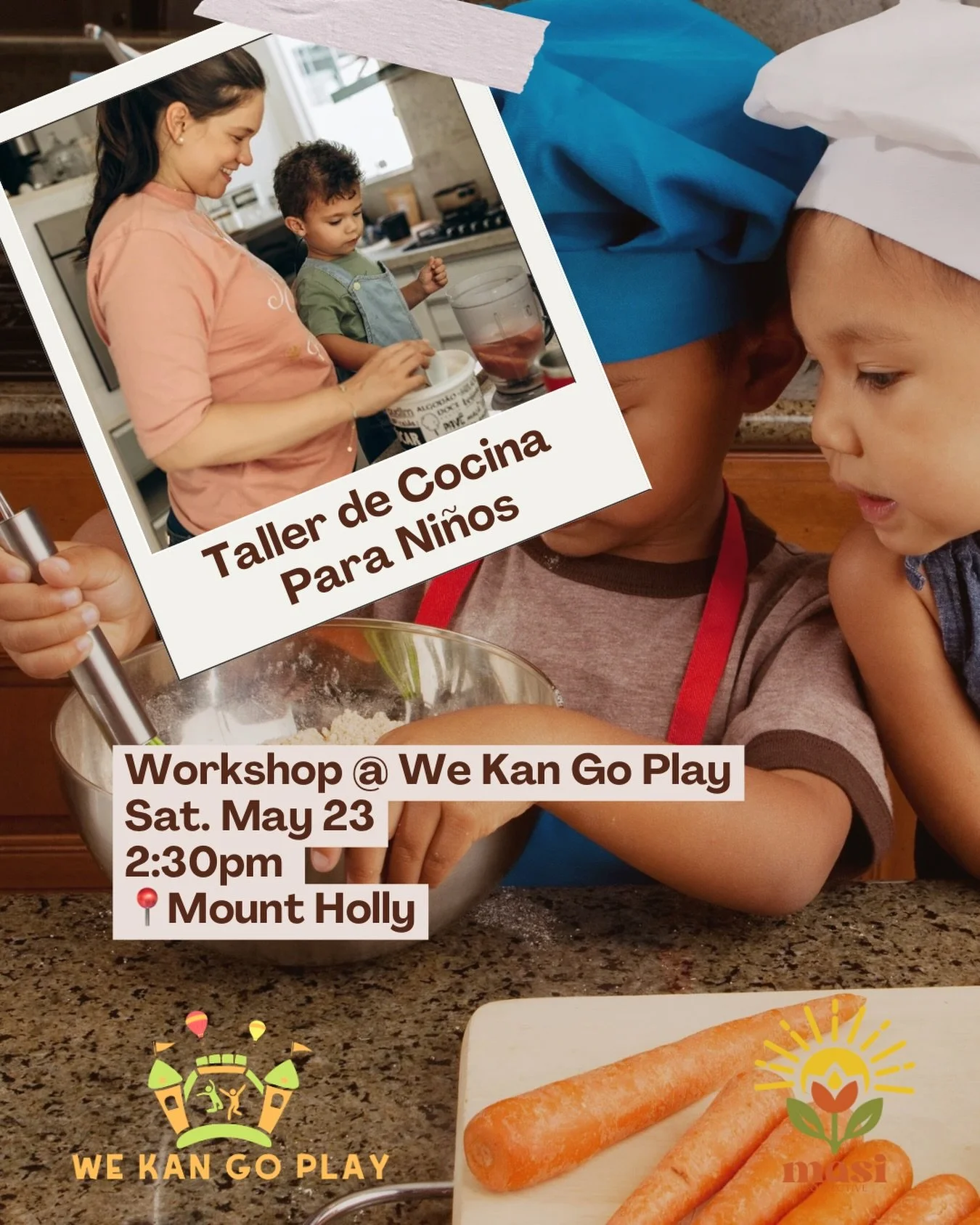 Join us for our Taller de Cocina para Ni&ntilde;os! 👩🏽&zwj;🍳

A hands-on bilingual workshop where little hands will practice real-life kitchen skills while naturally being introduced to Spanish along the way.

During our time together, children wi