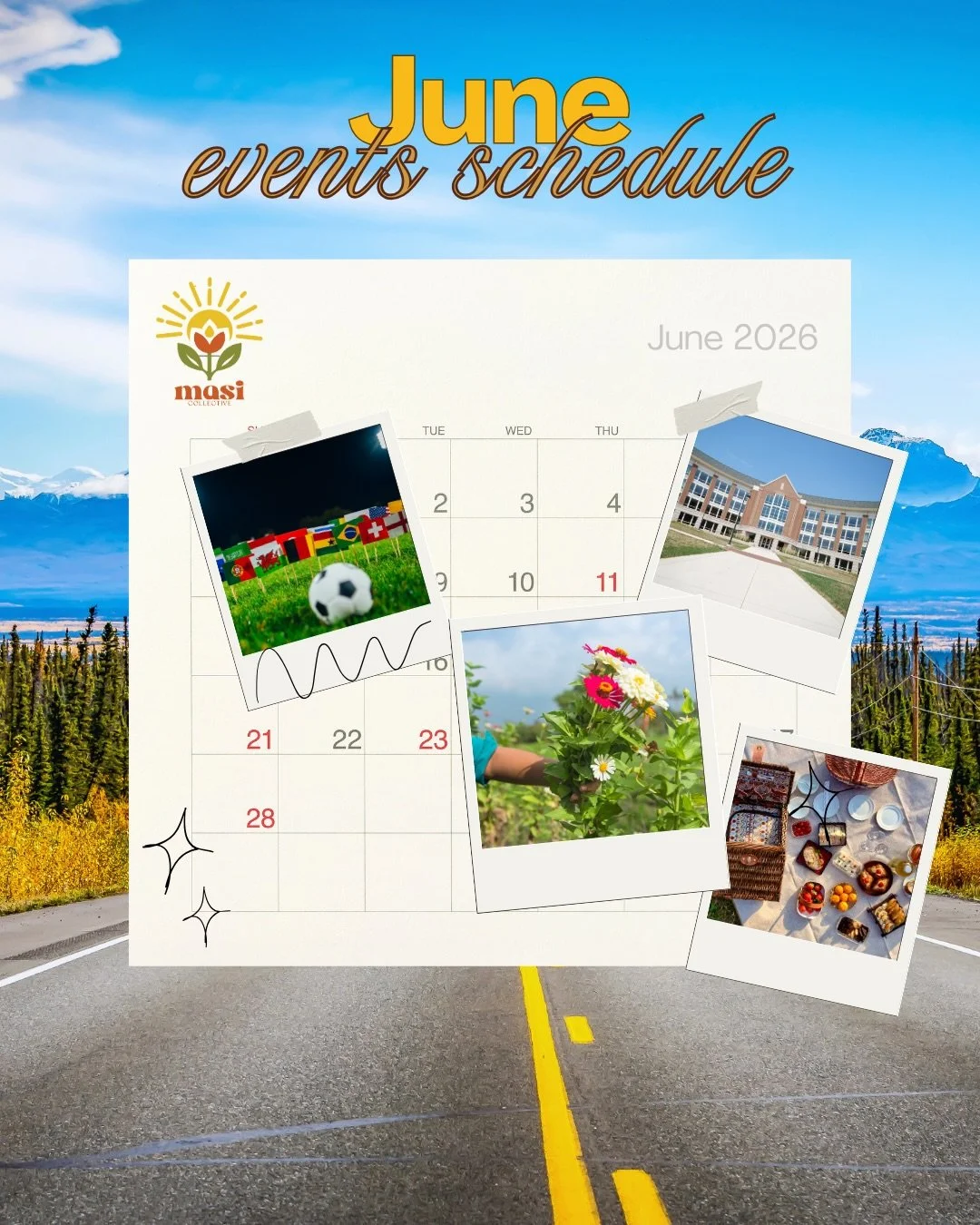 We&rsquo;re on the road this June! 🚙🎨🧺
 
- ⚽ Sat. June 20: Kids Craft Tent @ Mundialito Multicultural Festival in Newton, NC / @mundialito_studiox 

- 📚 Tues. June 16 &amp; Tues. June 23: Parent Workshops @ Davidson College Freedom Schools

- 🌸 