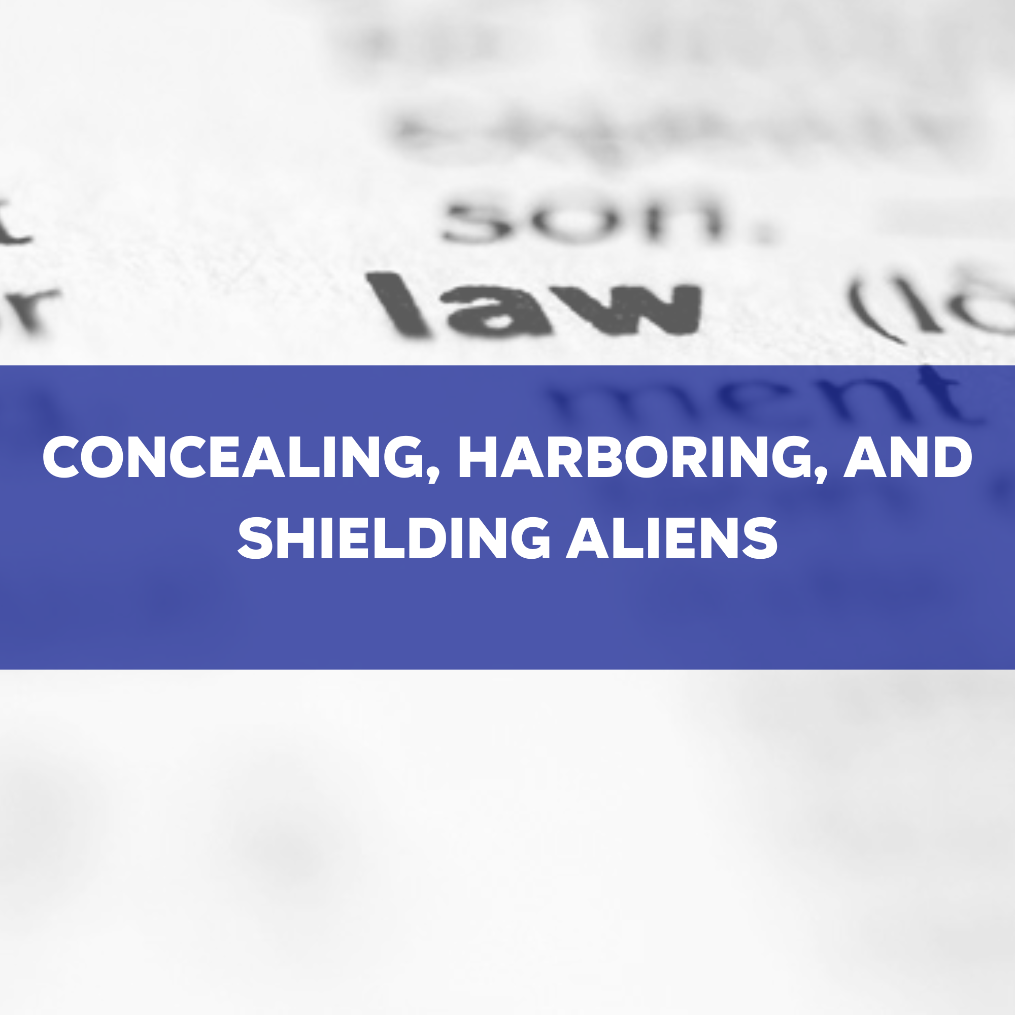 New Bill! RS32823:  Concealing, Harboring, and Shielding Aliens