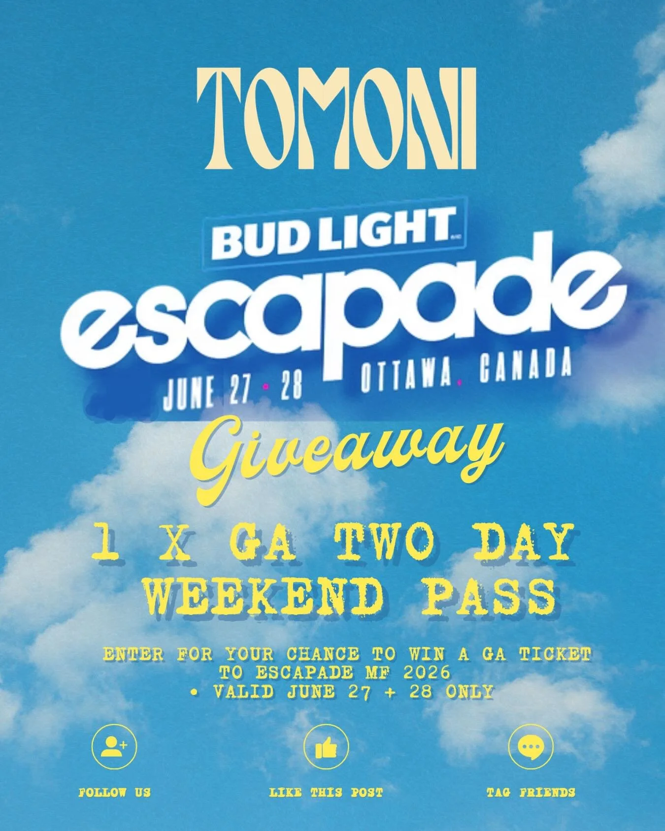 ✨ SUMMER GIVEAWAY ✨
READ CAPTION FOR DETAILS

Because our founders love music and going to festivals, we&rsquo;re giving away 1 x GA TWO DAY WEEKEND PASS to Escapade Music Festival right here in Ottawa! 🇨🇦🎶

HOW TO ENTER:
1️⃣ Like this post ❤️
2️⃣