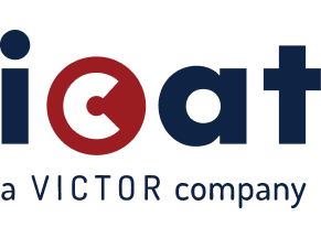 Logo of 'IQ (a Victor company),' with a stylized 'Q' in red and the remaining letters in dark blue.