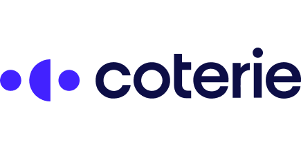 Logo for Coterie with stylized blue and purple dots and lowercase text