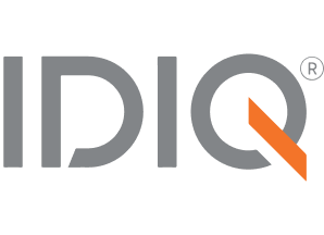 The logo of IDC featuring a stylized letter Q in orange.