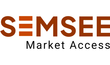 SAMPLE logo with the word SEMSEE in bold, uppercase letters with an orange and black color scheme.