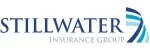 Stillwater Insurance Group logo with blue and black text and a stylized wave design