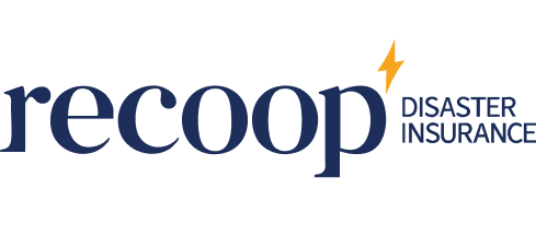 Reco-op disaster insurance logo with a lightning bolt above the letter 'o'.