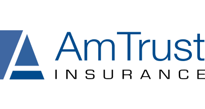 AmTrust logo in blue and black text against a black background.