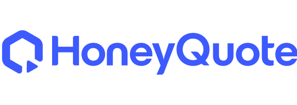 HoneyQuote logo with a hexagon shape and the words 'HoneyQuote' in blue.