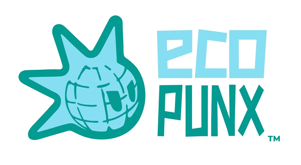 Ecopunx logo: a punk globe inside a spiky star
