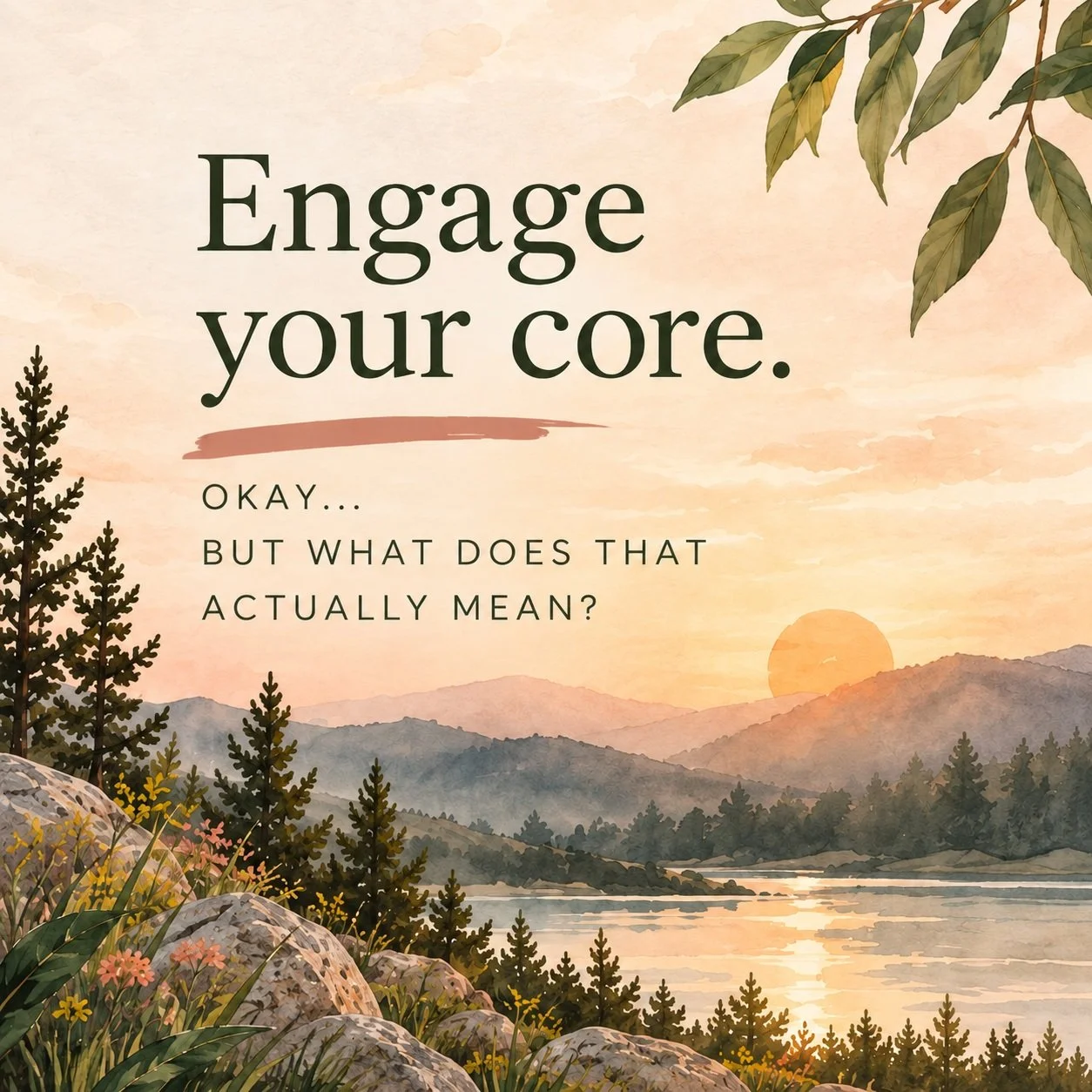 Try it right now. It only takes a couple of seconds 🌿

🪷 Take a breath, then gently engage your core as though you&rsquo;re preparing for a cough. 
🪷 Keep breathing while you hold that subtle firmness for a moment, then let it go.

Feel that?

In 