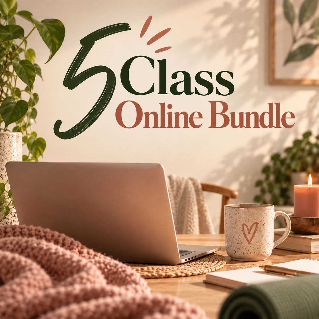 5 Class Bundle | Online Gentle Yoga Classes, Weekly on Wednesdays