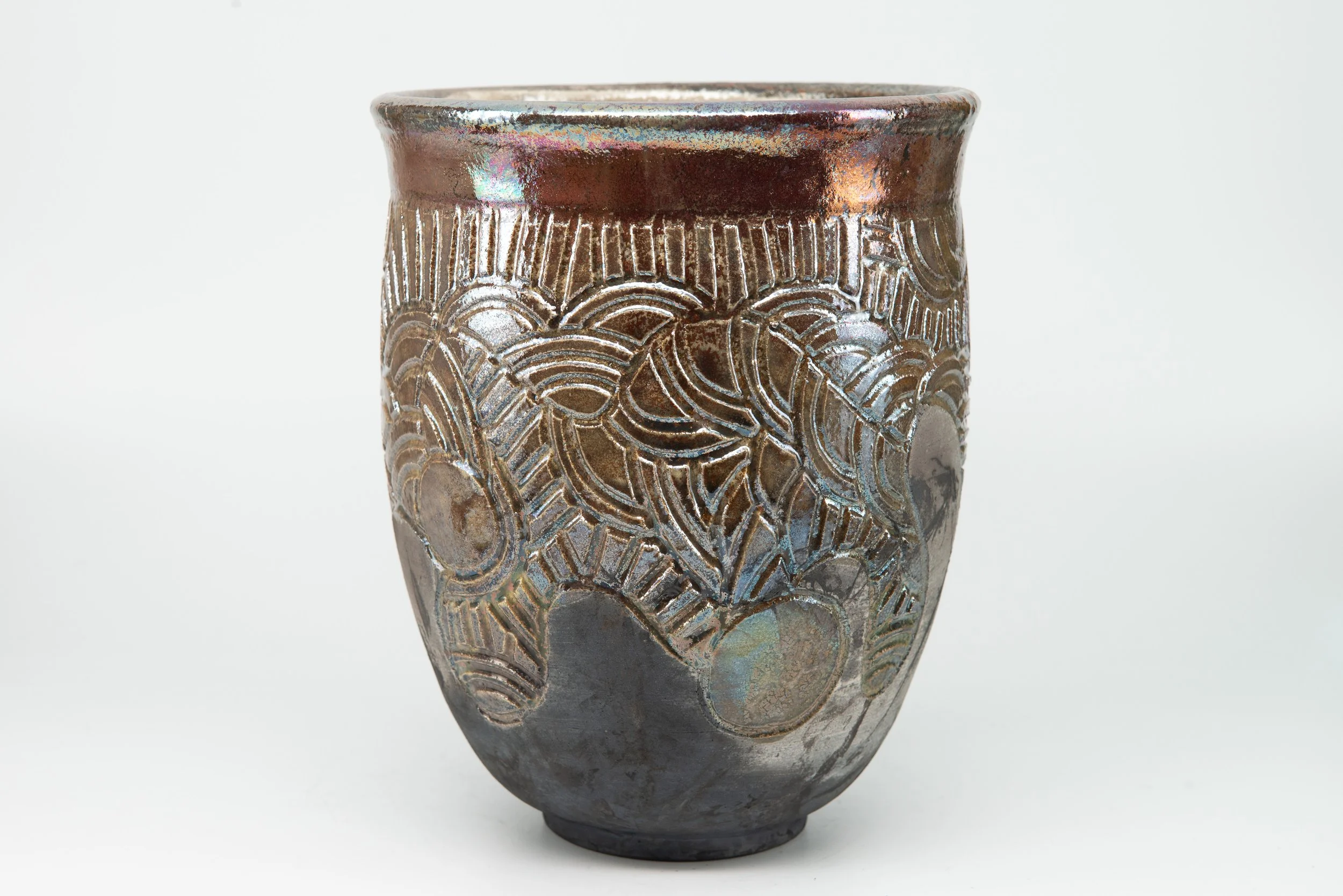 Hand-Carving Raku Vase