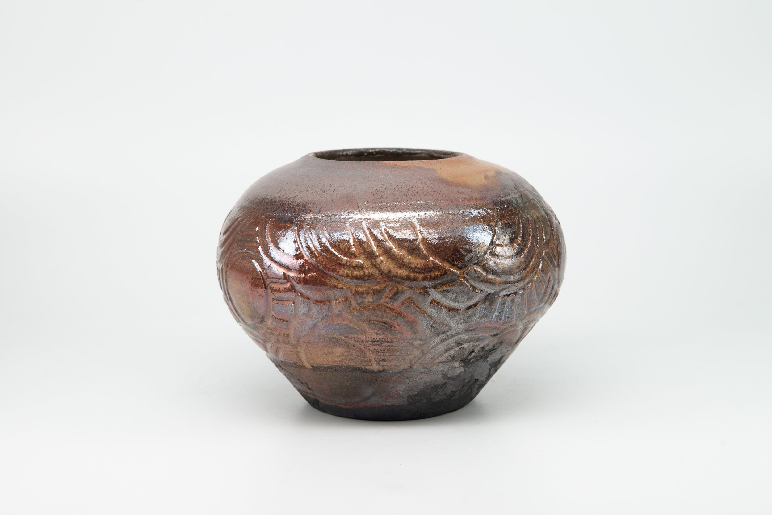 Hand-Carving Raku Vase