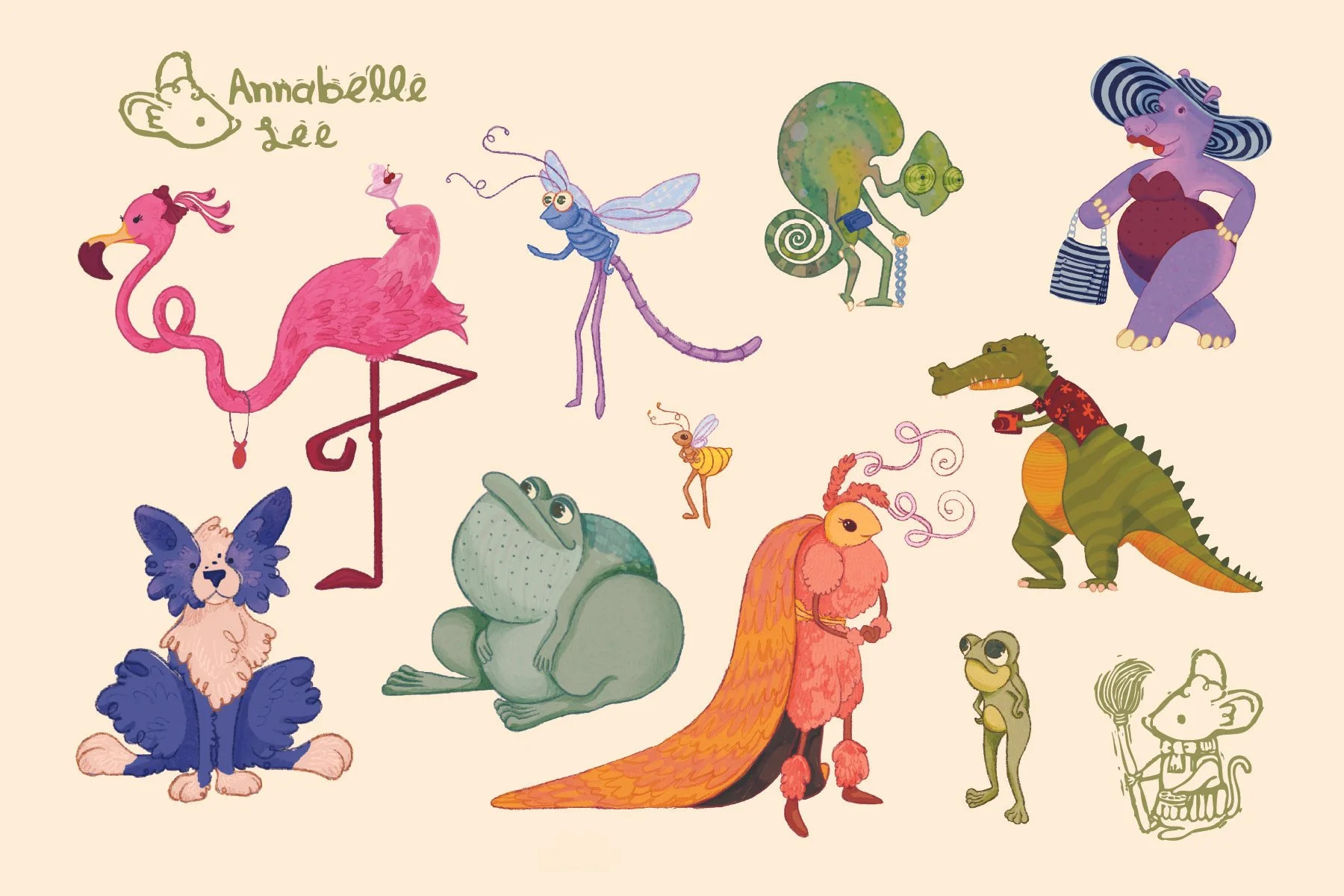Characters Postcard