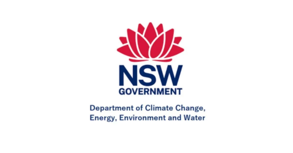 Logo of the NSW Government, Department of Climate Change, Energy, Environment, and Water in New South Wales.