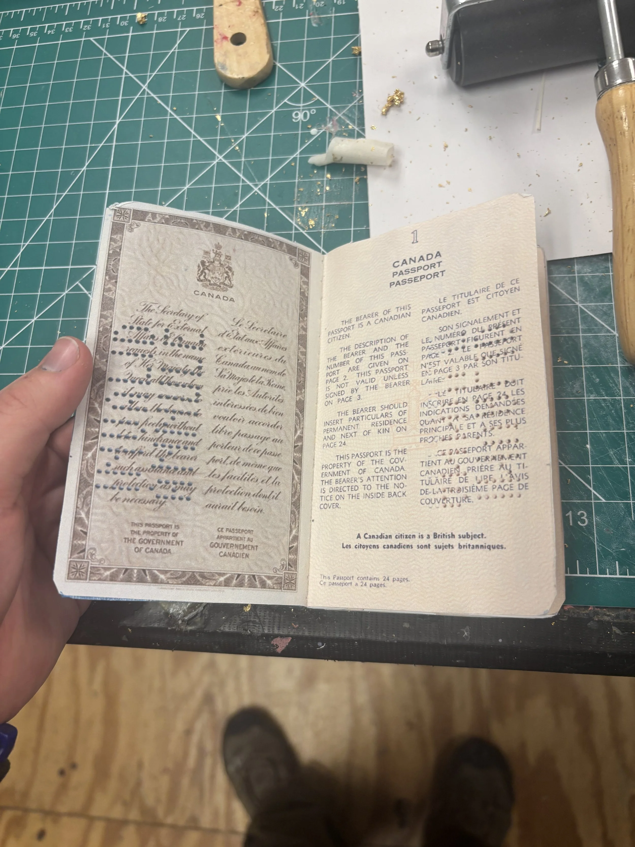 1970s Canadian Passport inside cover