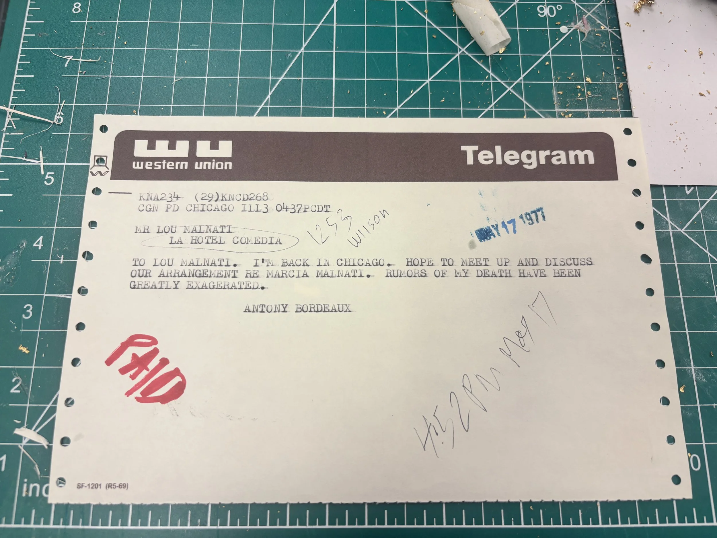 Telegram for Lou Malnati