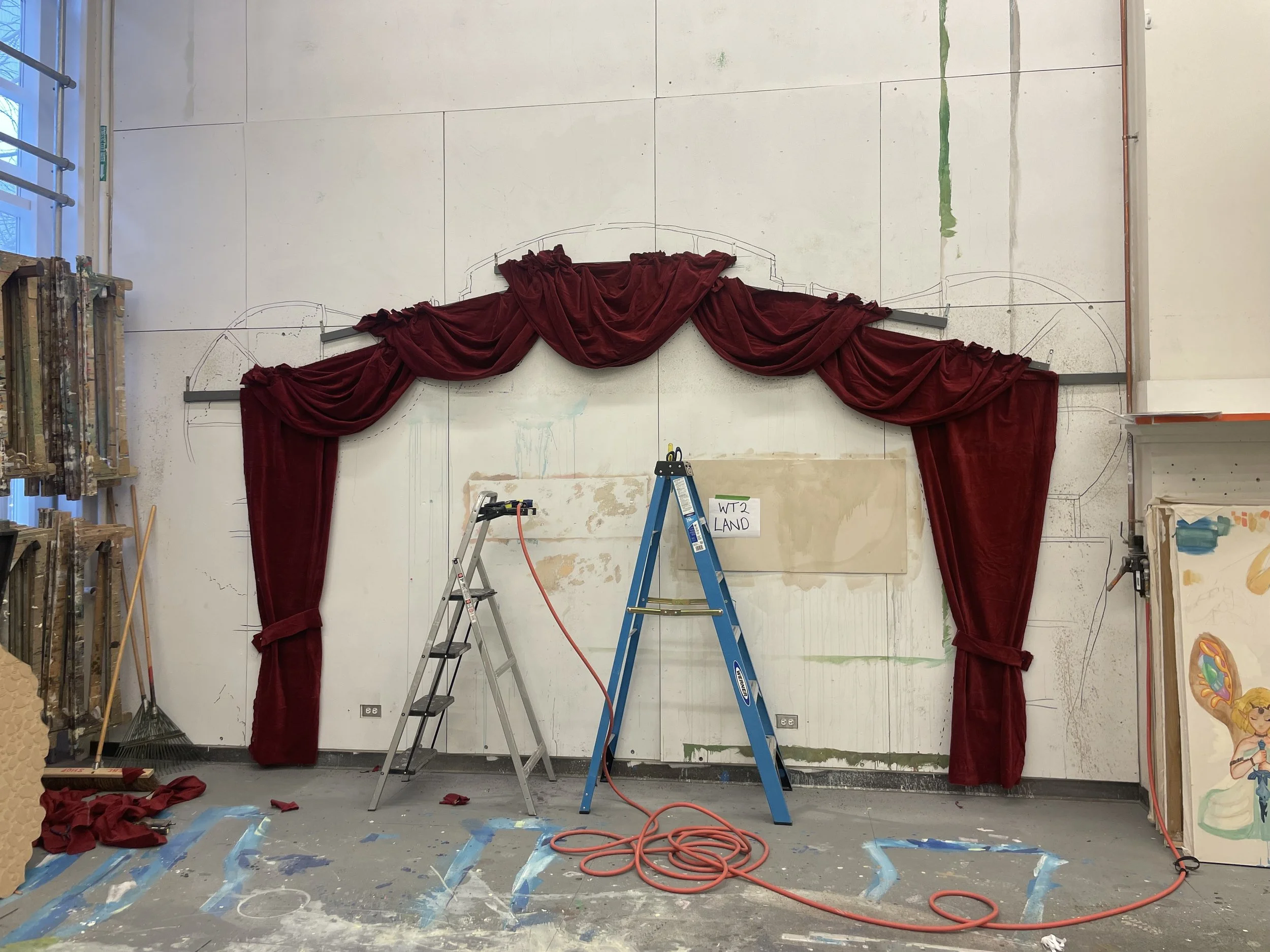 Curtain swag layout for paint