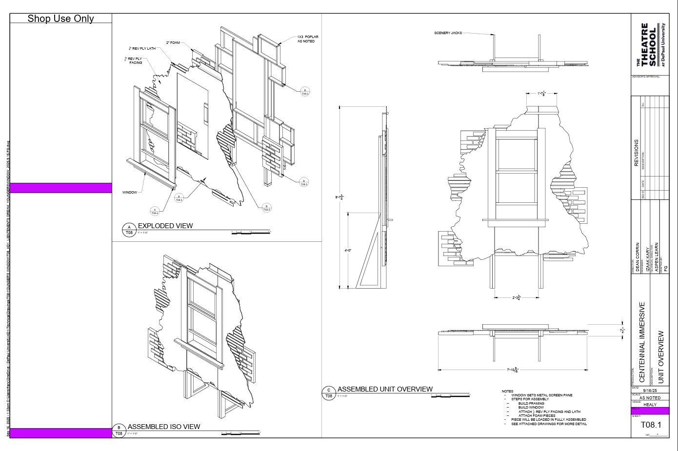 Window Wall tech design by Frankie Grimmaldi