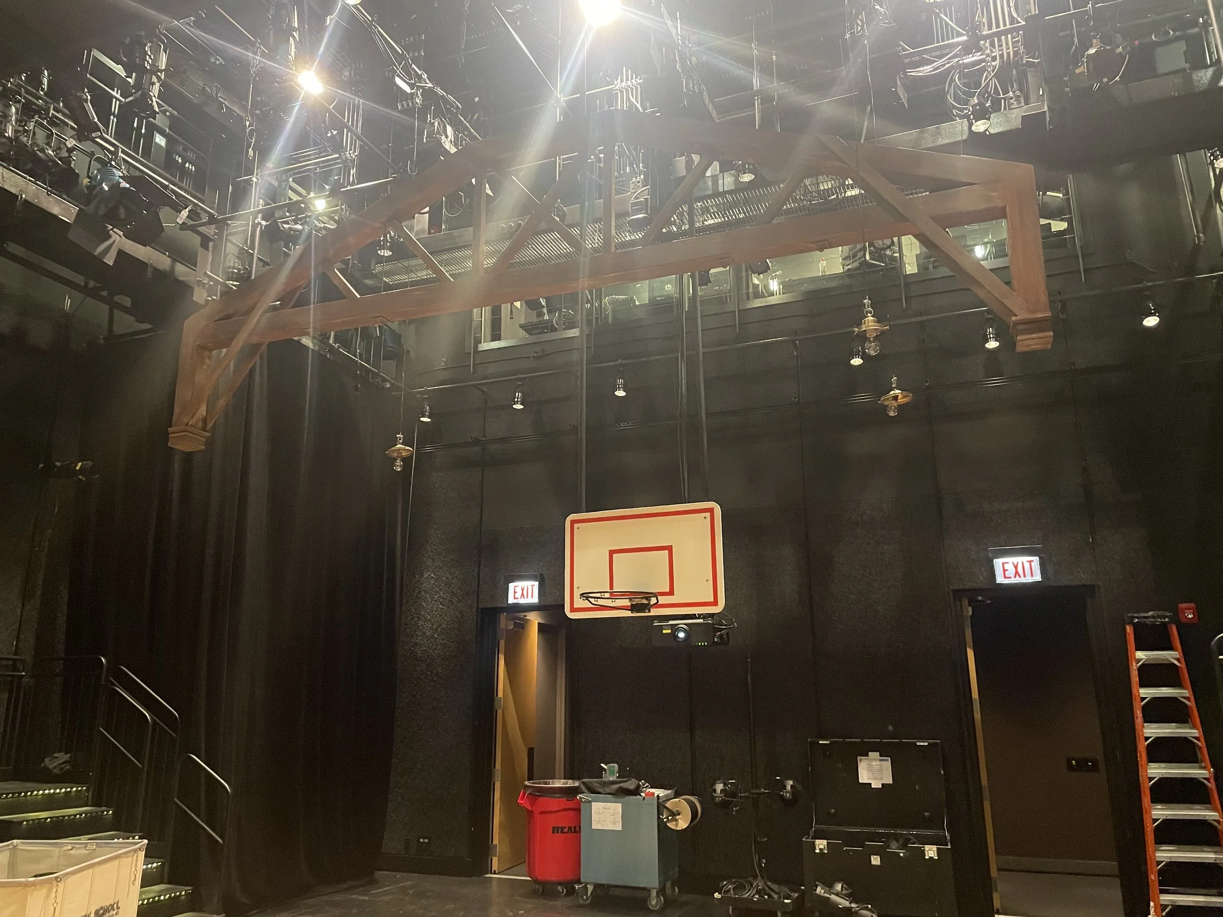 Facing South with rafter and basketball hoop (custom)