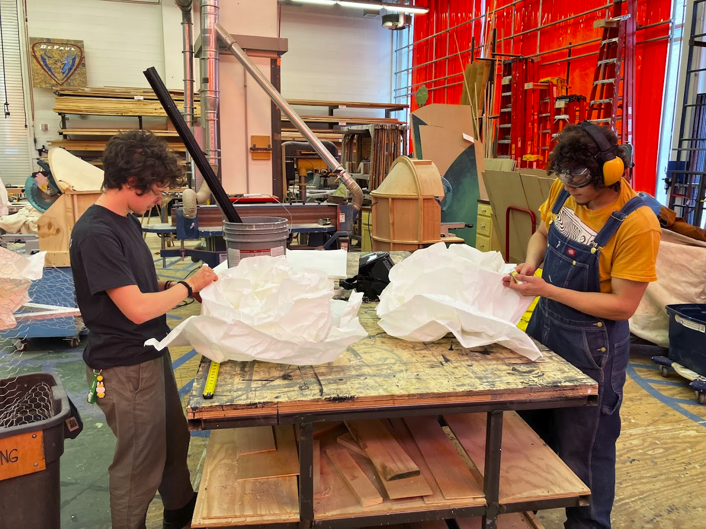 Cloud puffs being folded