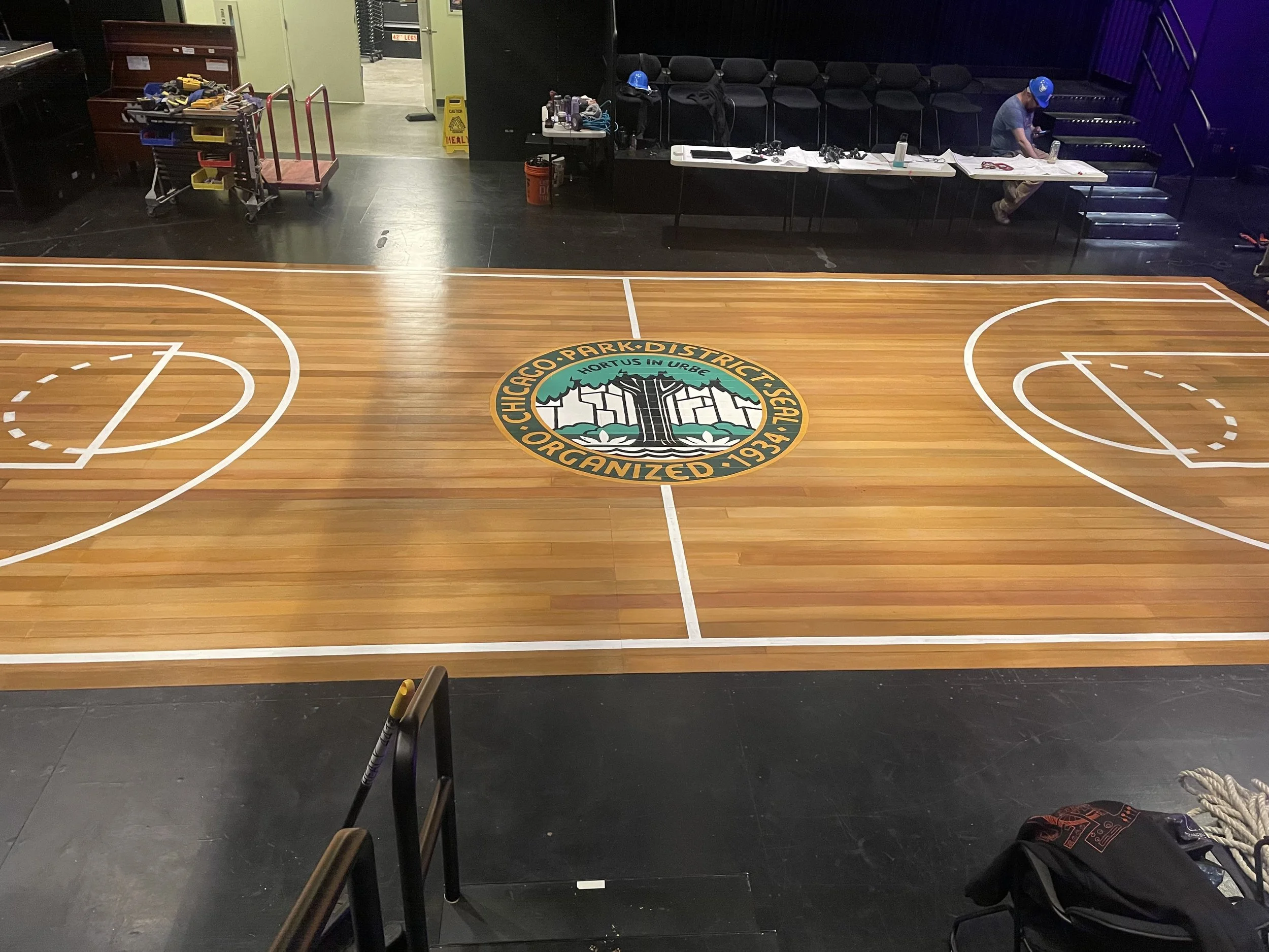 CNC and painted floor