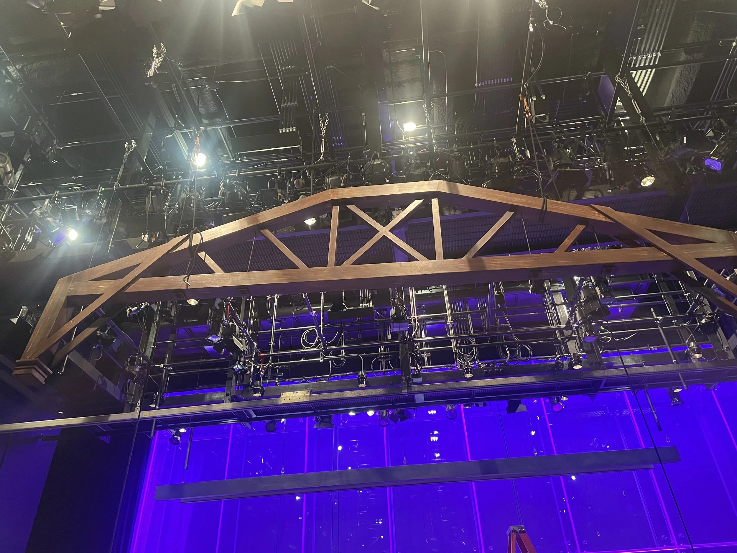 Rafter being lifted into position