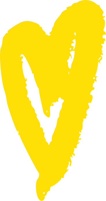 Une forme ressemblant à un cœur ou à une larme, de couleur jaune avec un fond noir.