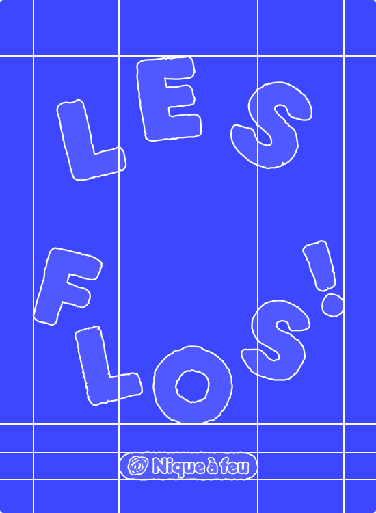 Fichier d'arcade avec le texte 'Les Flos!' et l'avertissement 'Nigue à feu'.