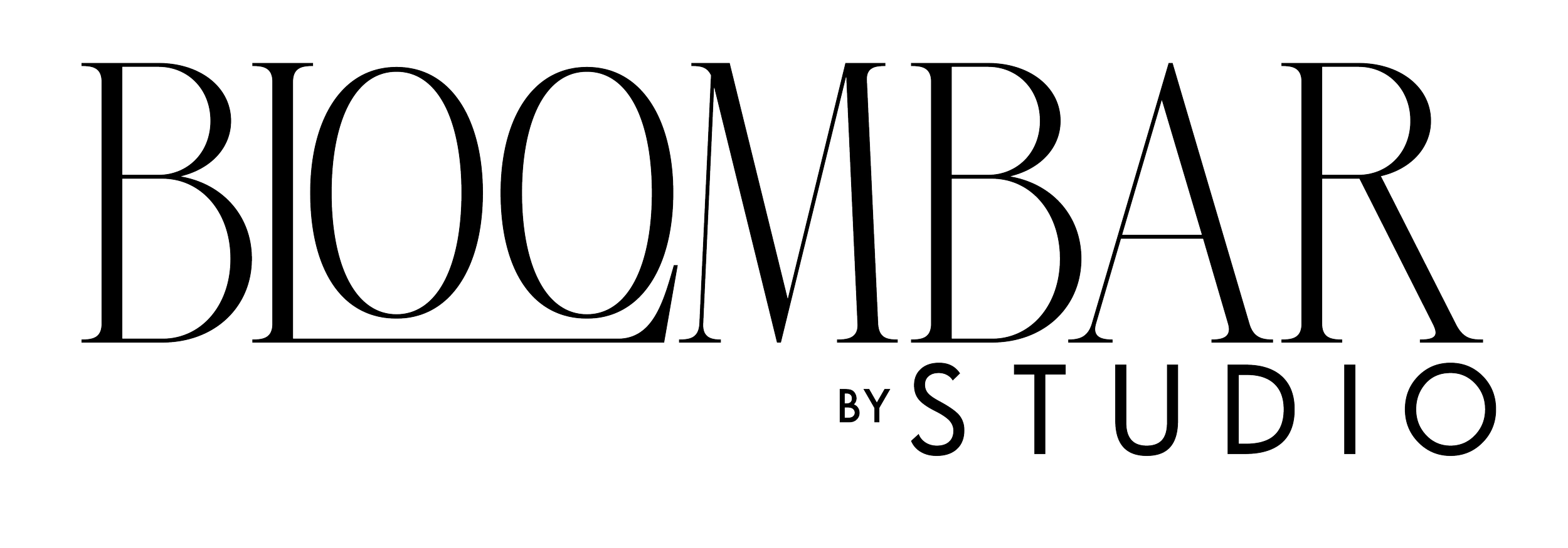 Logo for Bloombar by Studio with stylized outlined text.